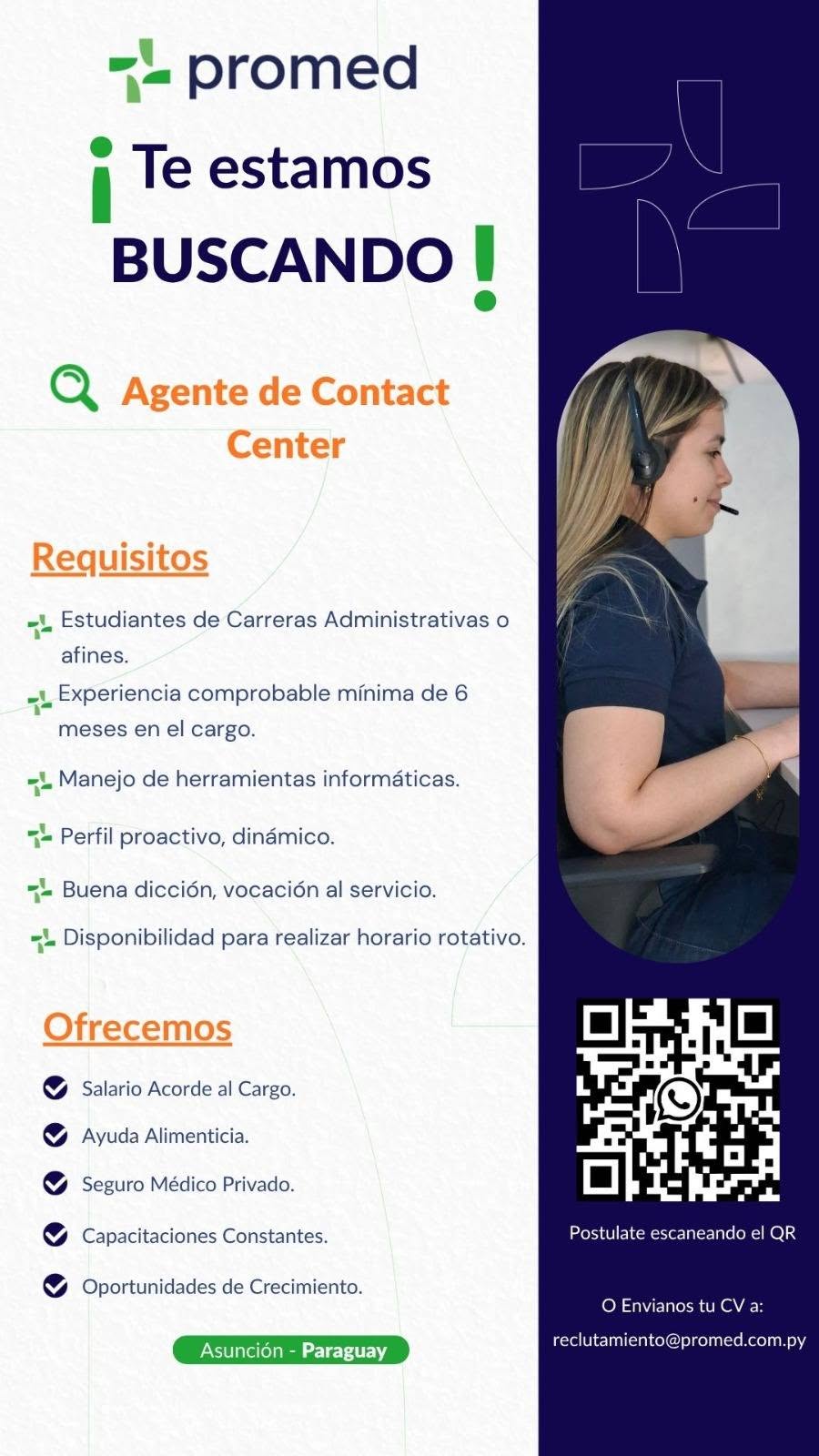 Oferta laboral: Agent De Contact Center — Promed