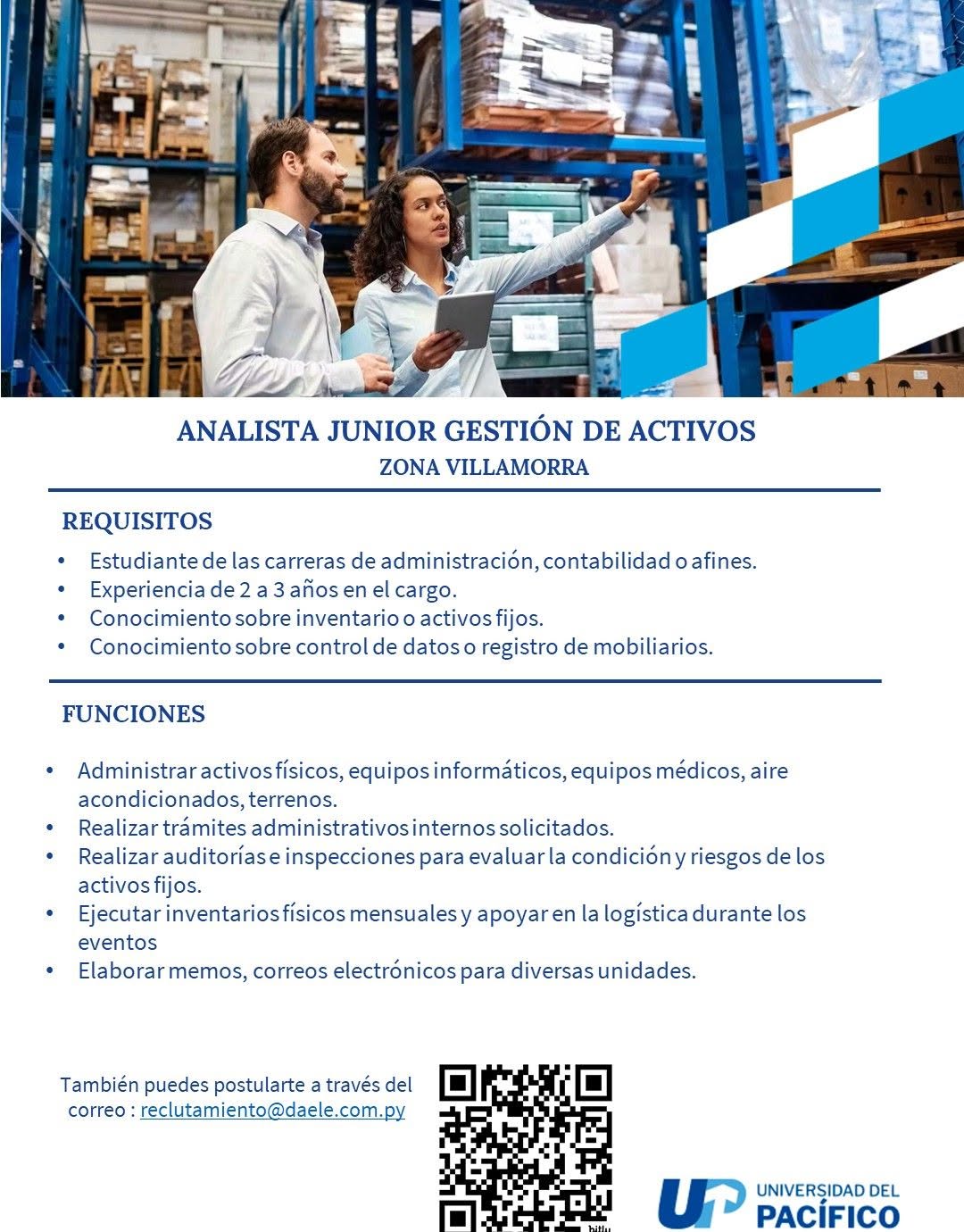 Oferta laboral: Analista Junior Gestión De Activos — Daele