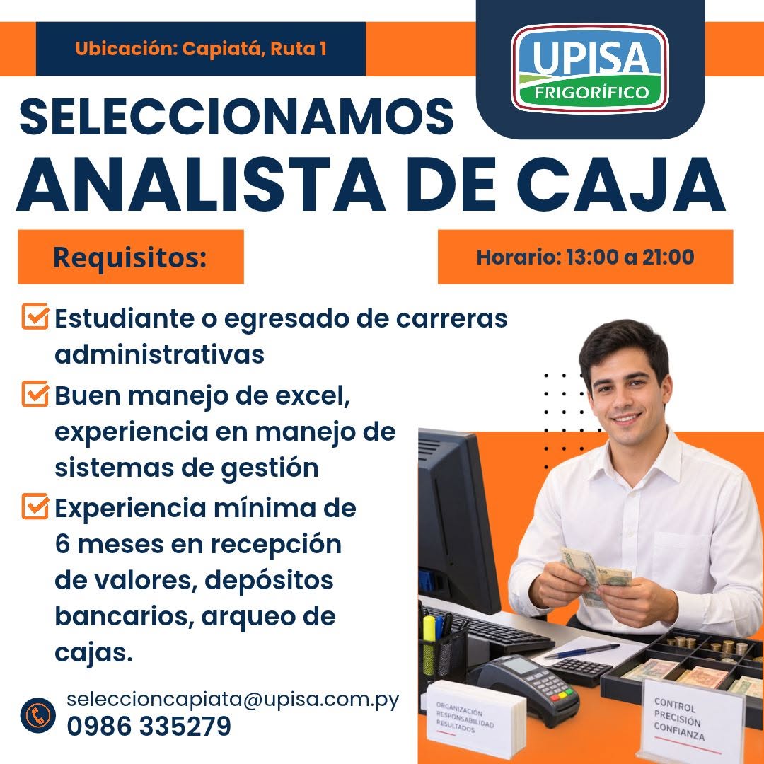 Oferta laboral: Analista De Caja — Upisa