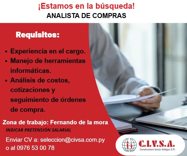 Oferta laboral: Analista De Compra