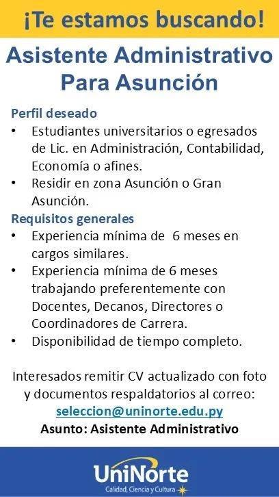 Oferta laboral: Asistente Administrativo — Uninorte