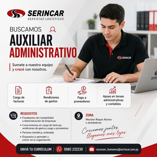 Oferta laboral: Auxiliar Administrativo — Serincar