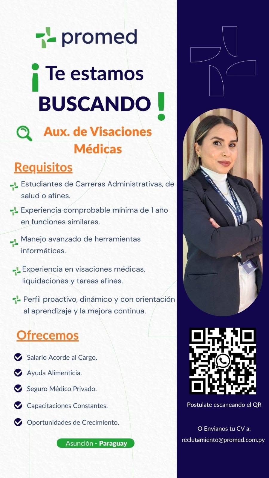 Oferta laboral: Auxiliar De Visaciones Médicas — Promed