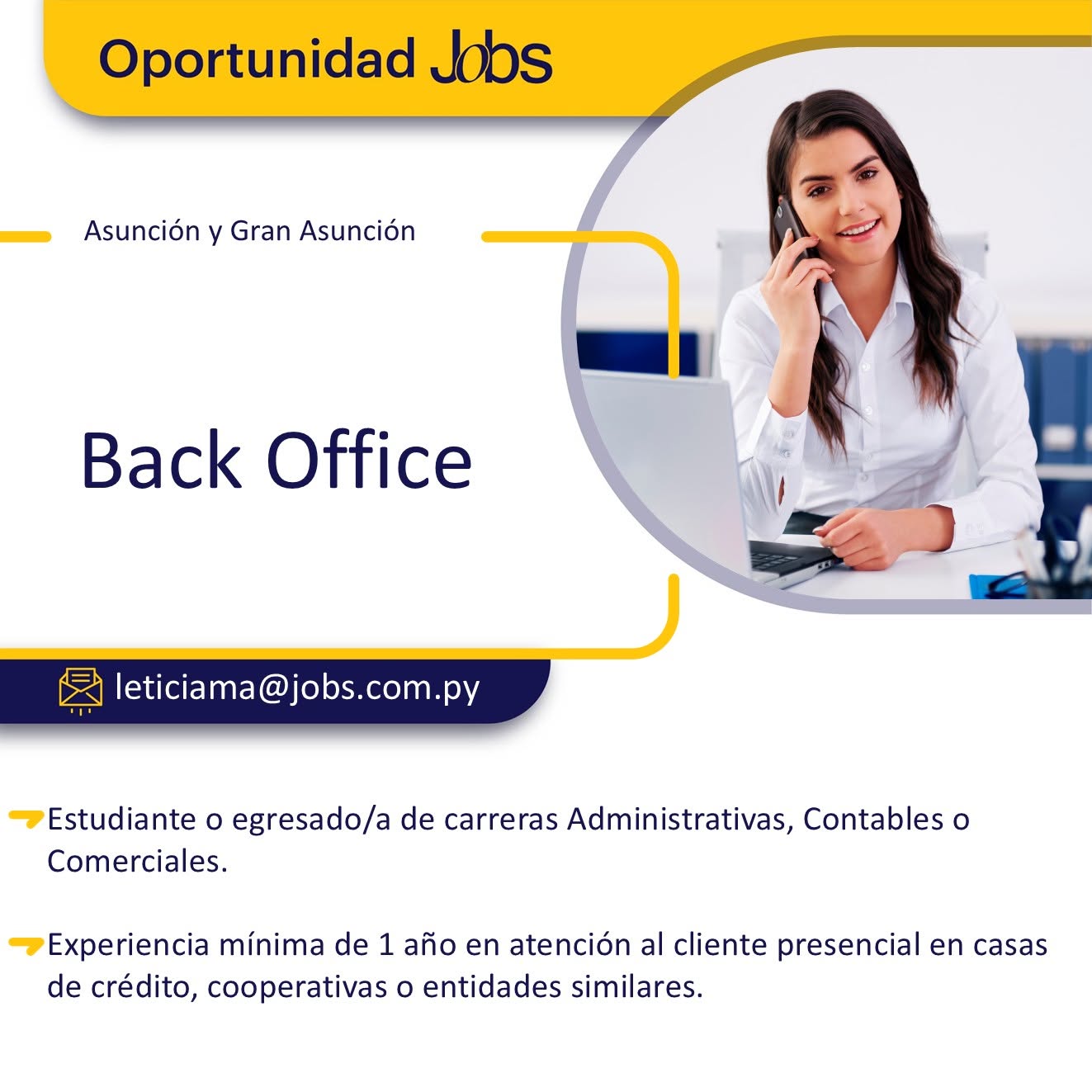 Oferta laboral: Back Office — Jobs