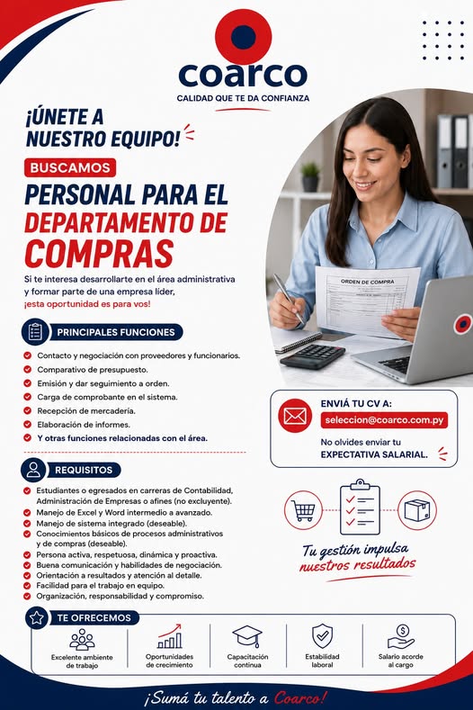 Oferta laboral: Departamento De Compras — Coarco