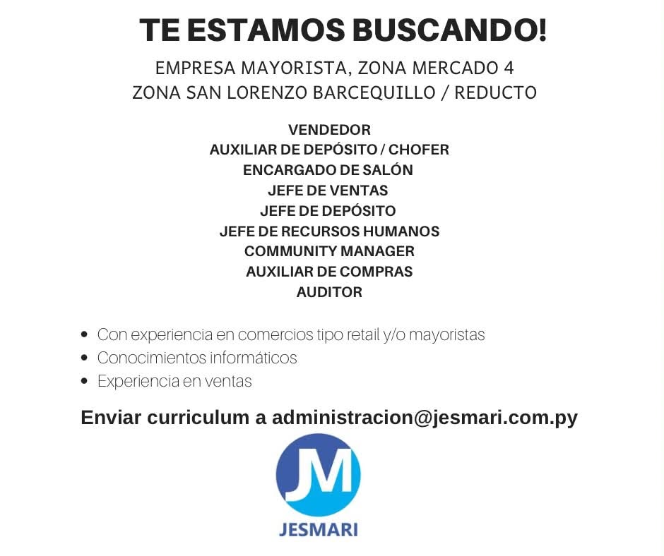 Oferta laboral: Encargado — Jesmari