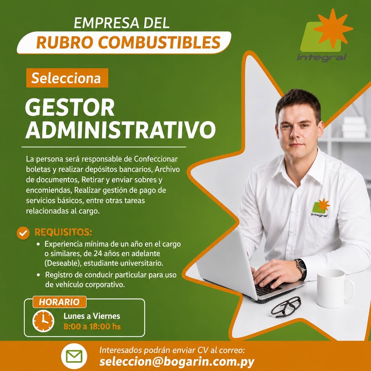 Oferta laboral: Gestor Administrativo — Bogarin