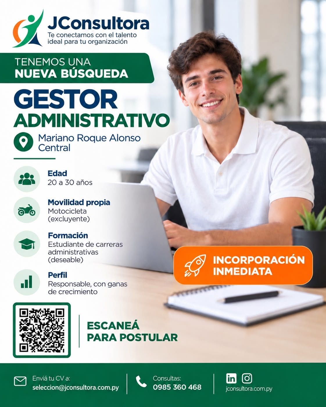 Oferta laboral: Gestor Administrativo — JConsultora