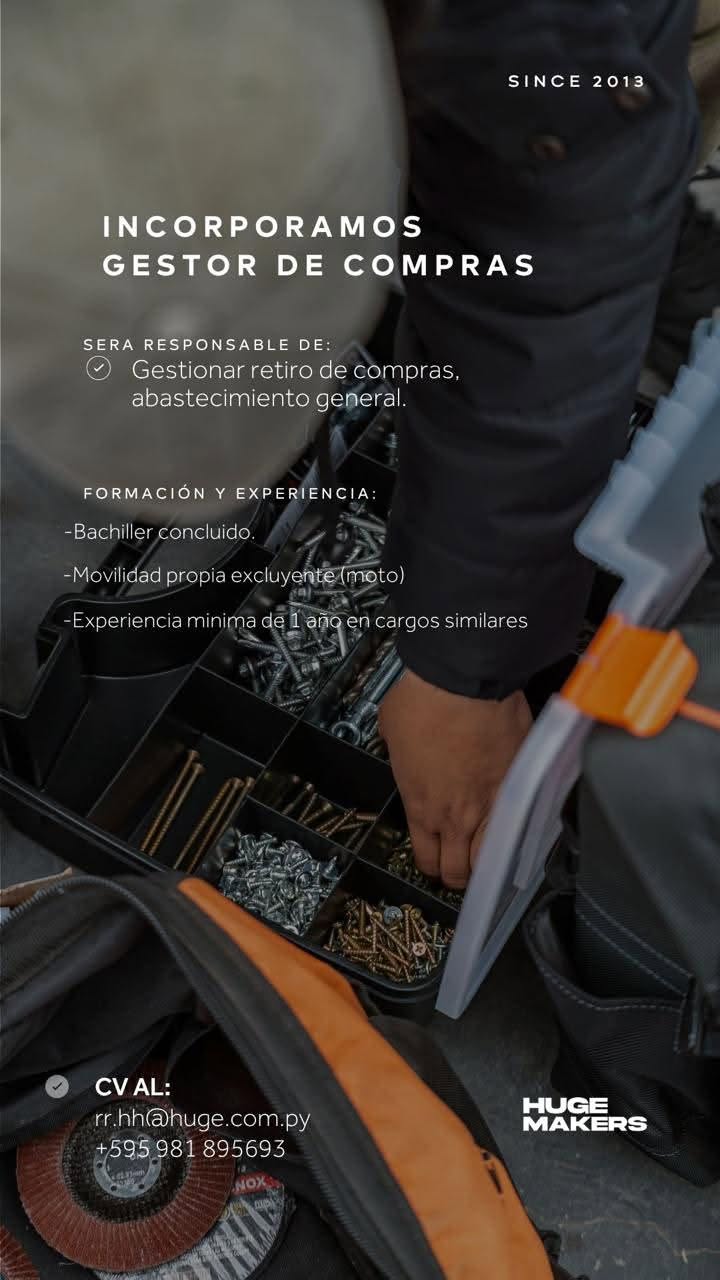 Oferta laboral: Gestor De Compras — Huge