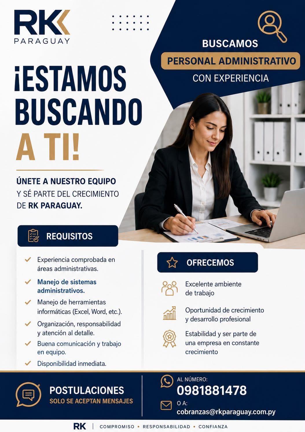 Oferta laboral: Personal Administrativo — RK Paraguay