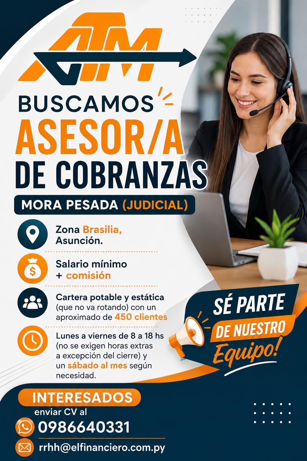 Oferta laboral: Asesor De Cobranzas — El Financiero