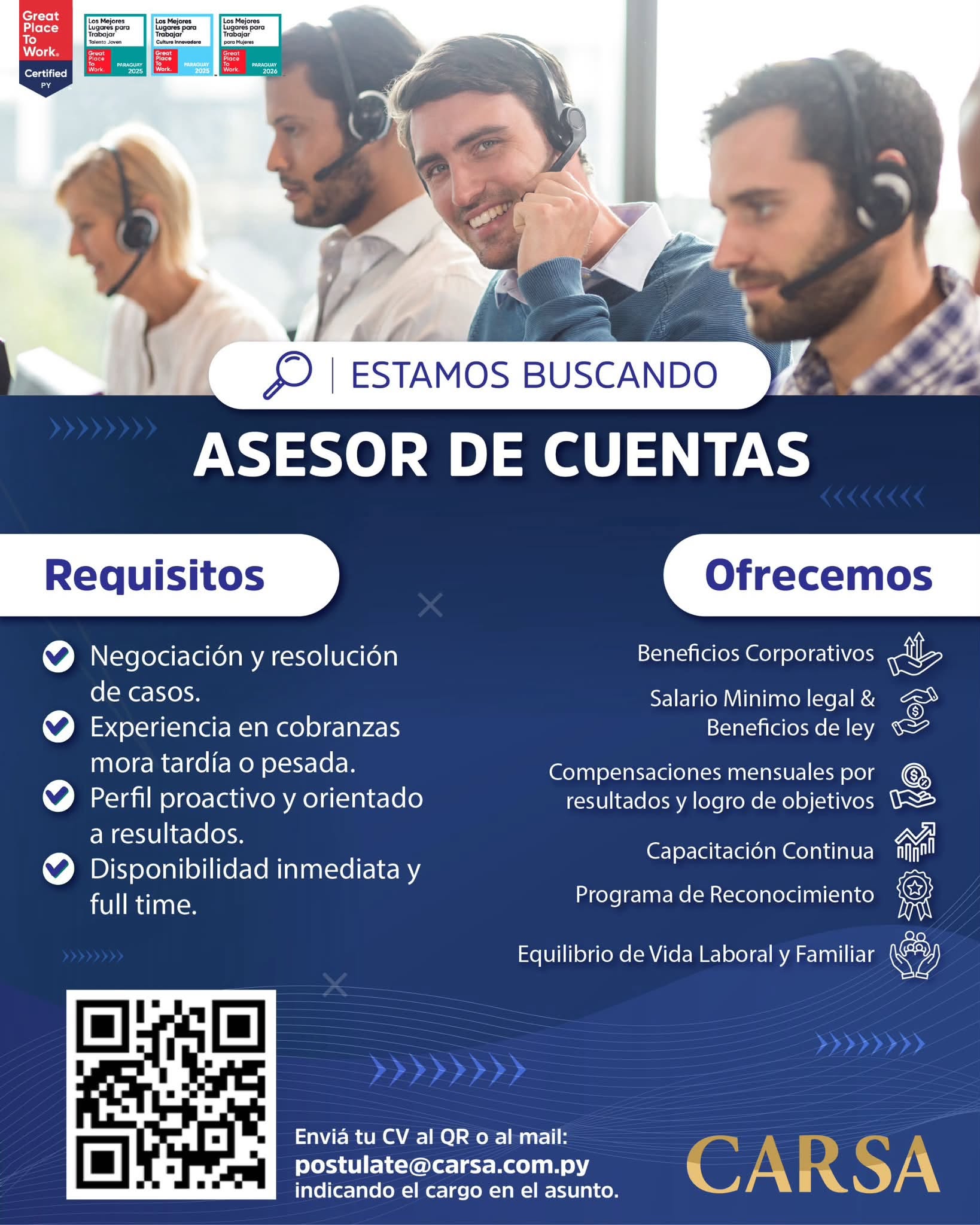 Oferta laboral: Asesor De Cuentas — Carsa
