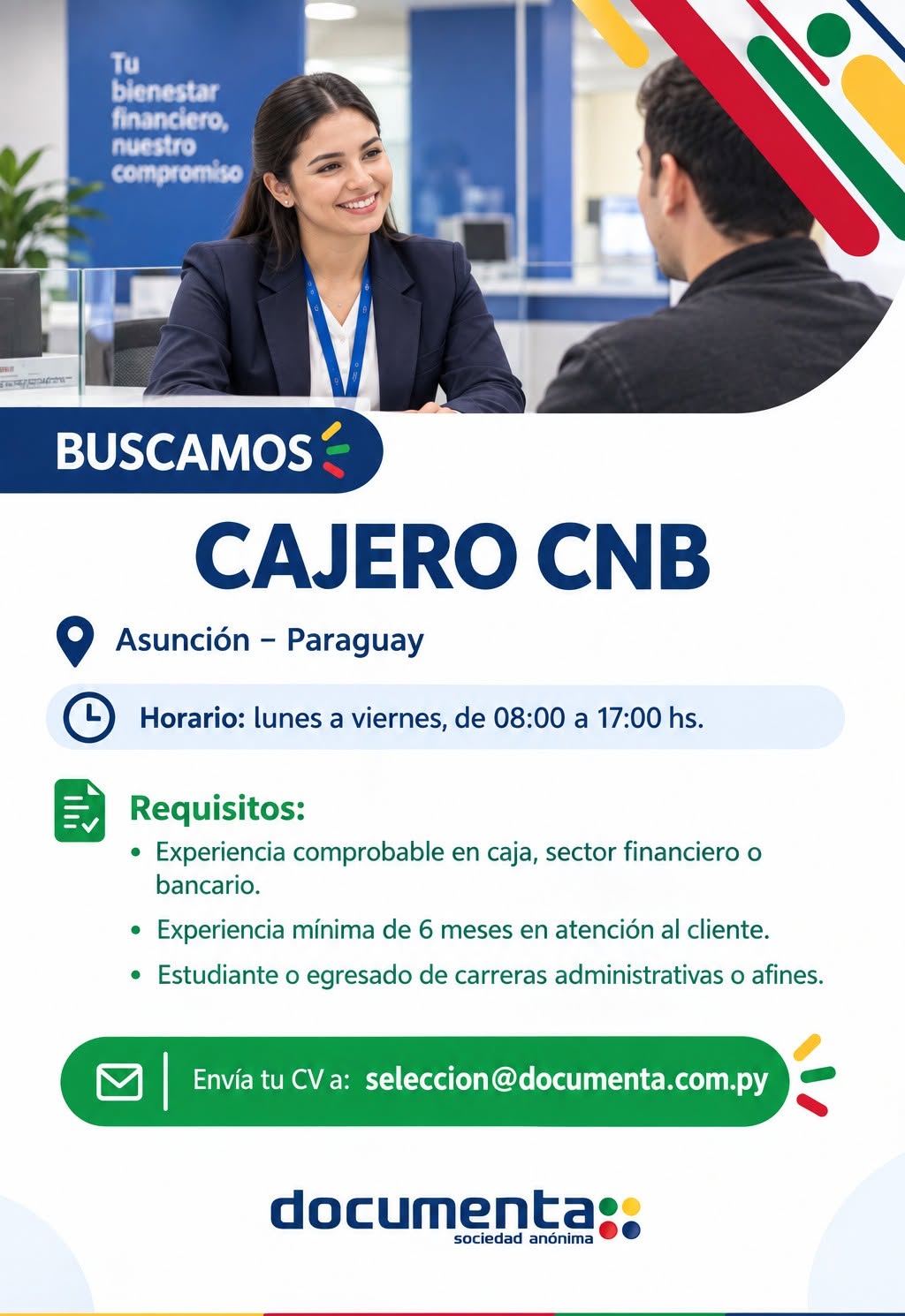 Oferta laboral: Cajero — Documenta