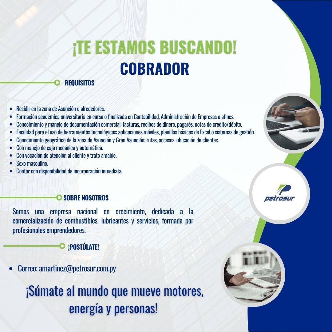 Oferta laboral: Cobrador — Petrosur