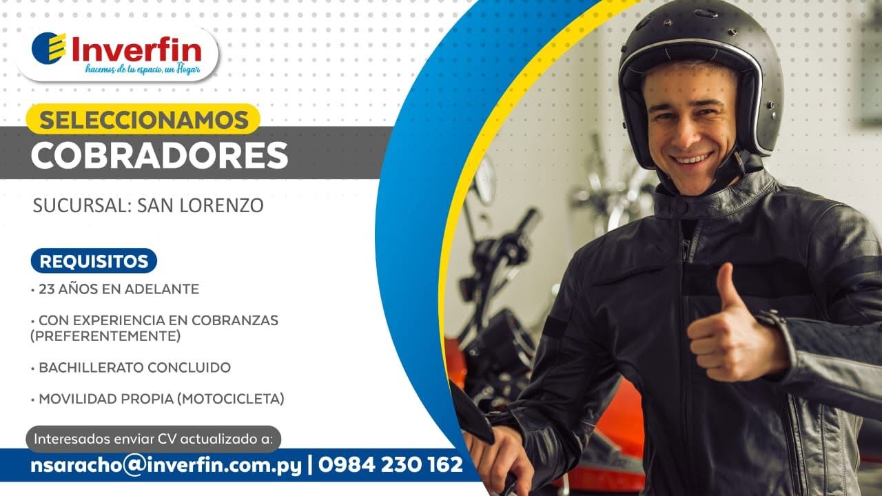 Oferta laboral: Cobradores — Inverfin