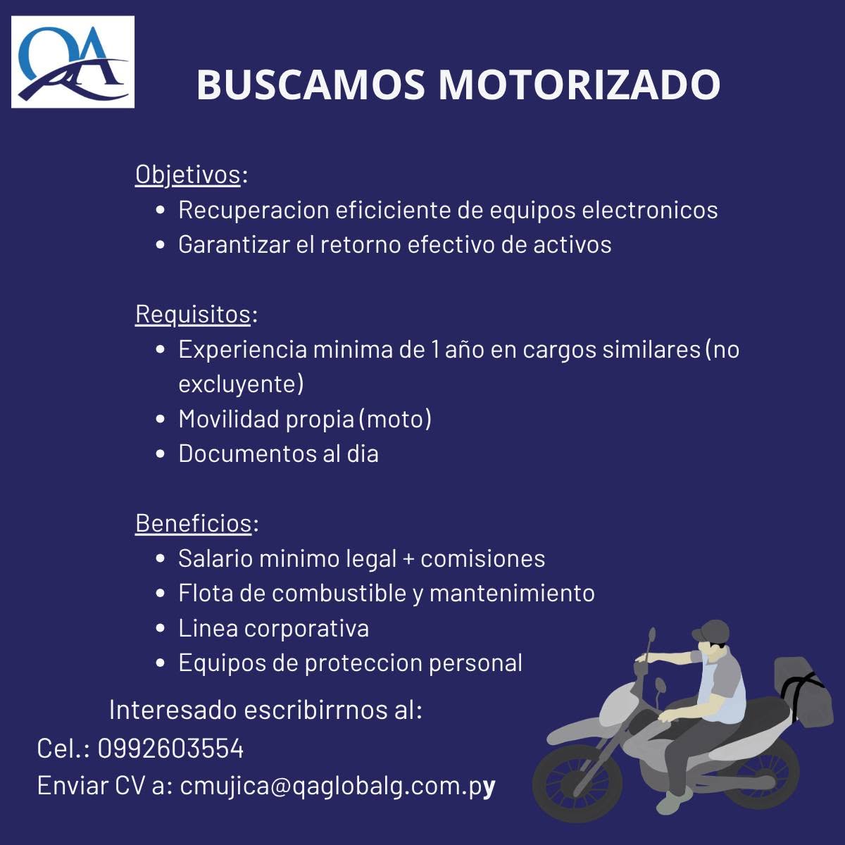Oferta laboral: Motorizado — QA Global