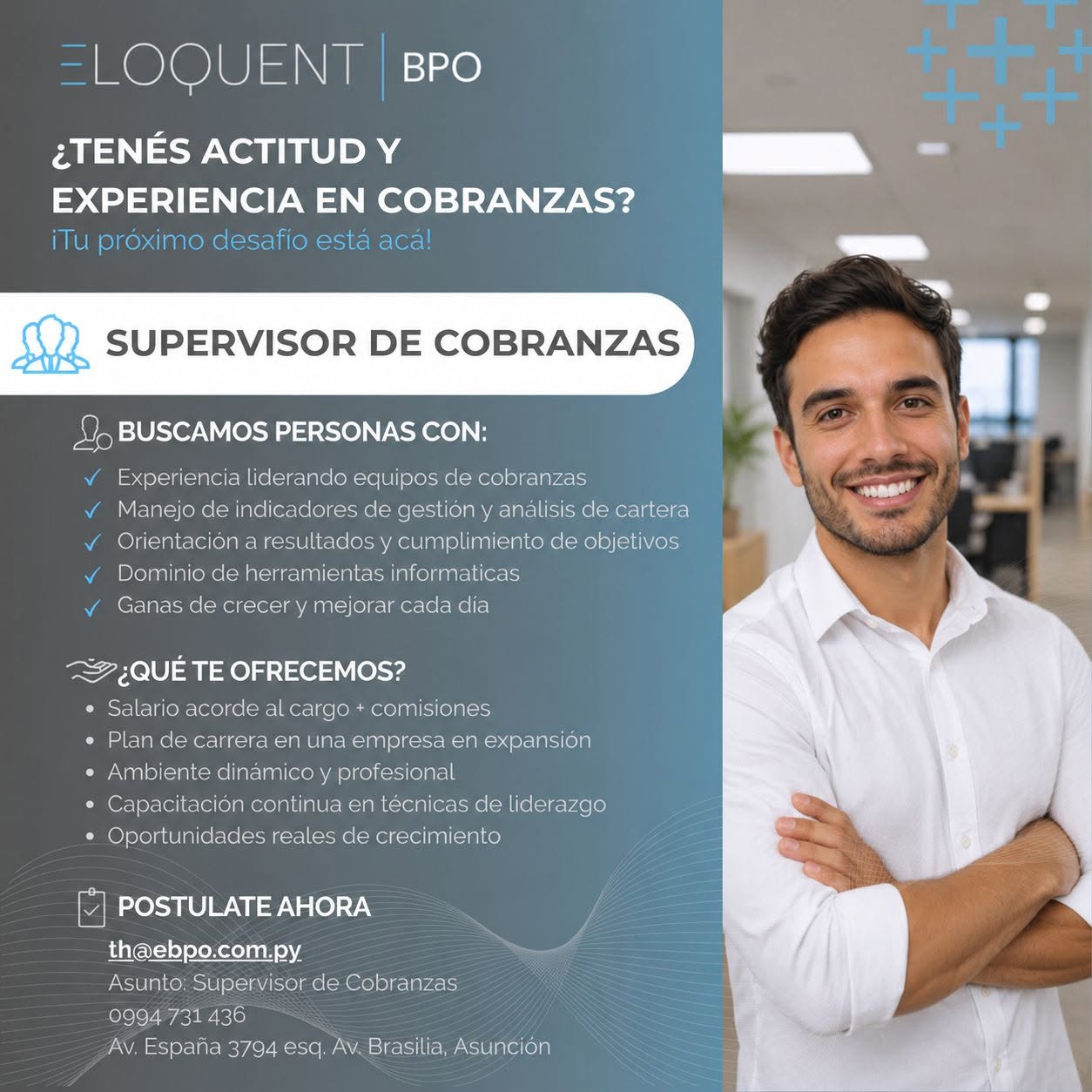 Oferta laboral: Supervisor De Cobranzas