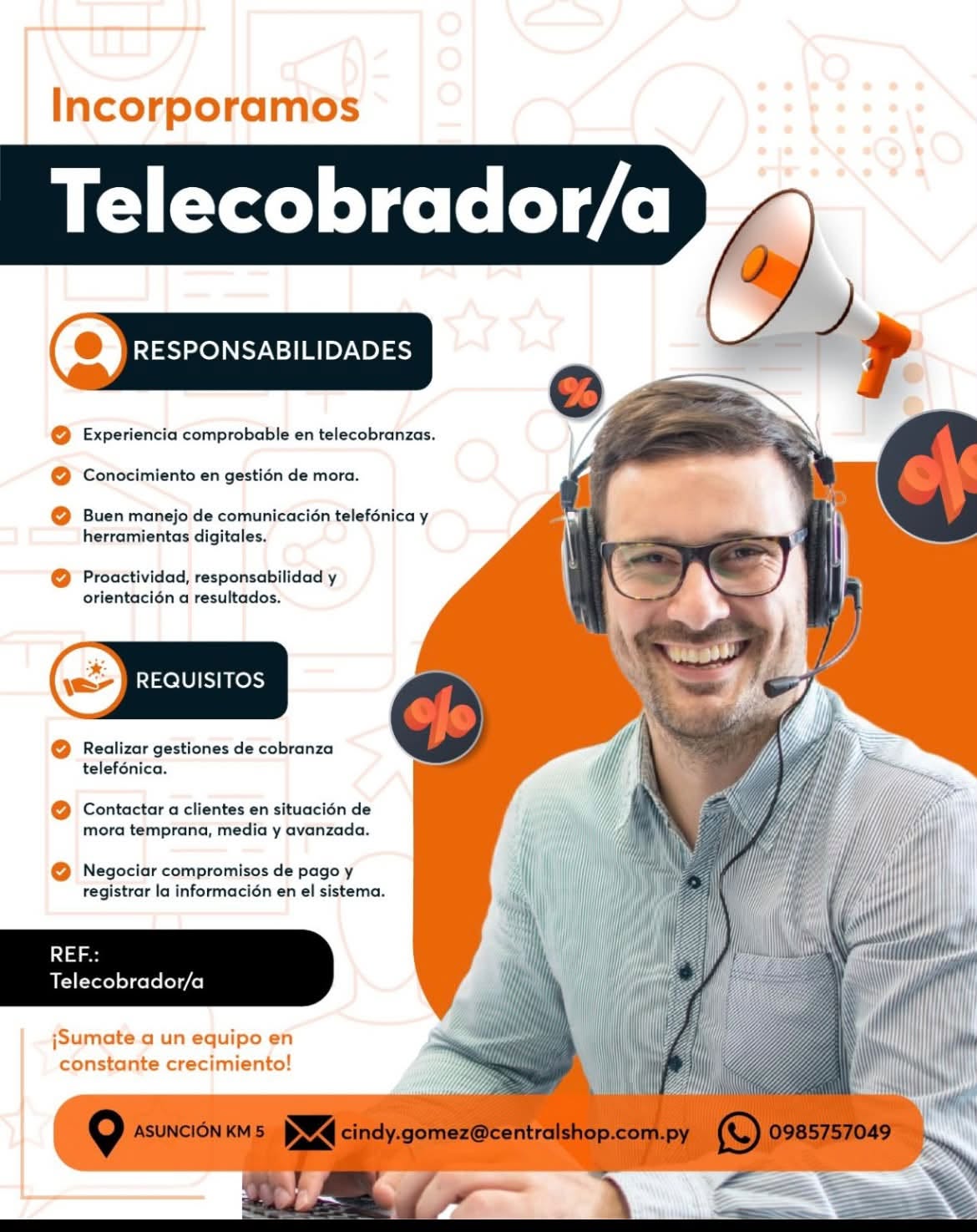 Oferta laboral: Telecobrador — CentralShop
