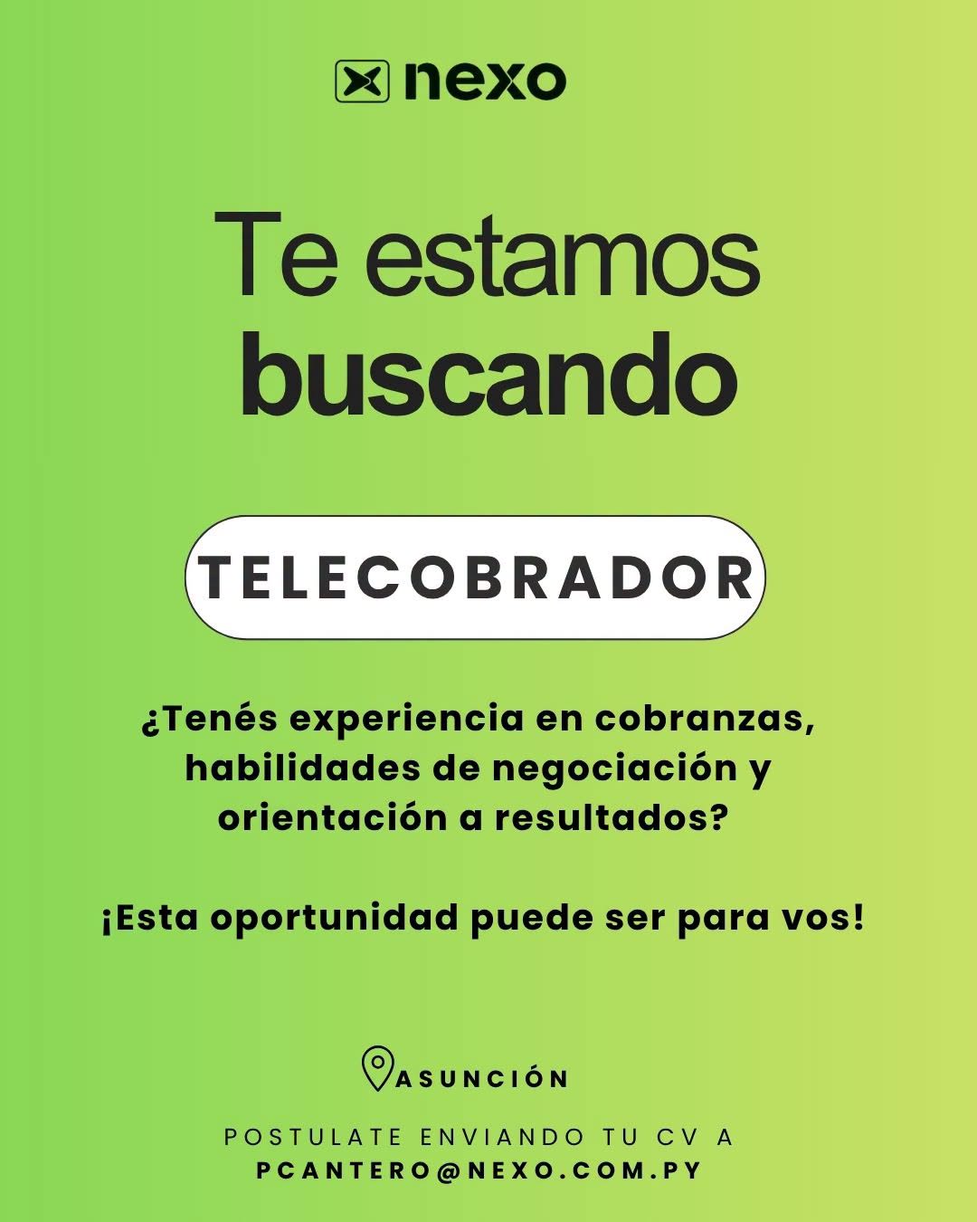 Oferta laboral: Telecobrador — Nexo