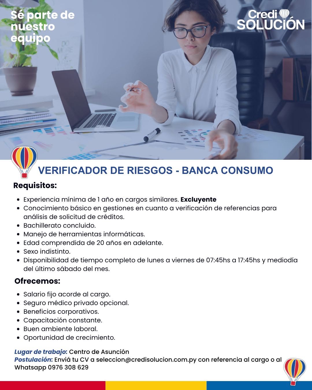 Oferta laboral: Verificador De Riesgos — CrediSolucion