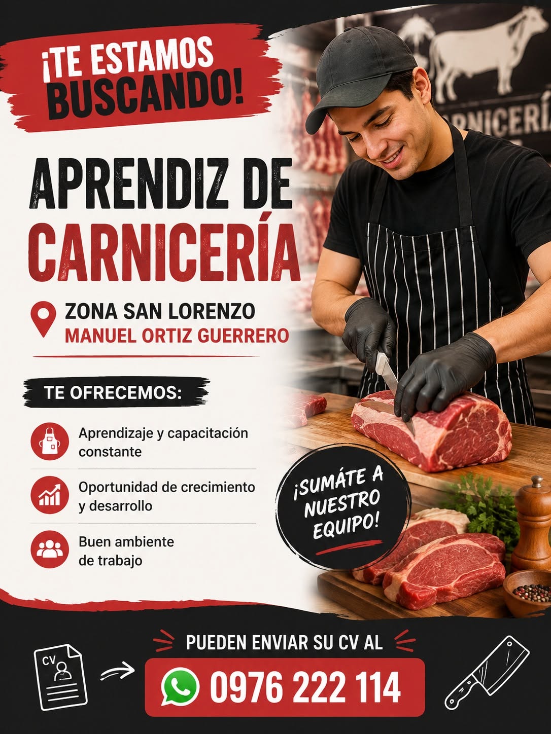 Oferta laboral: Aprendíz De Carnicería