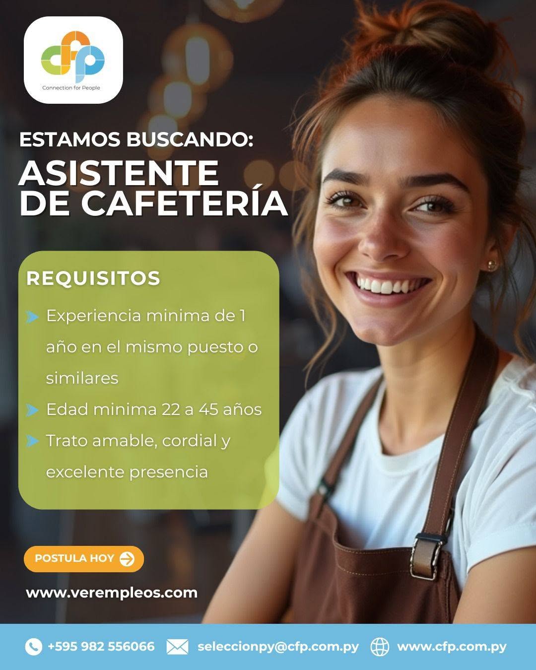 Oferta laboral: Asistente De Cafetería — CFP