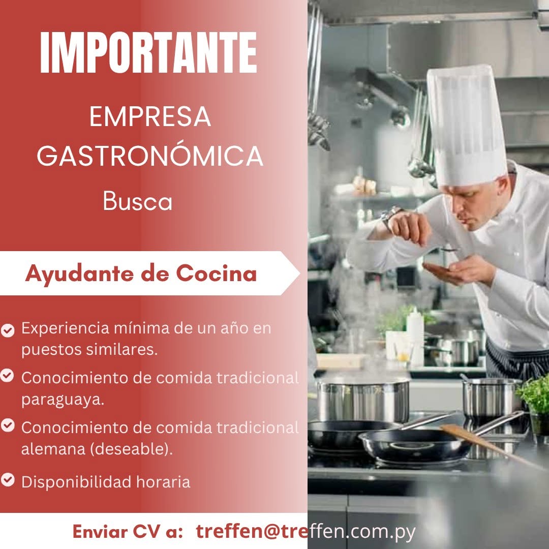 Oferta laboral: Ayudante De Cocina — Treffen