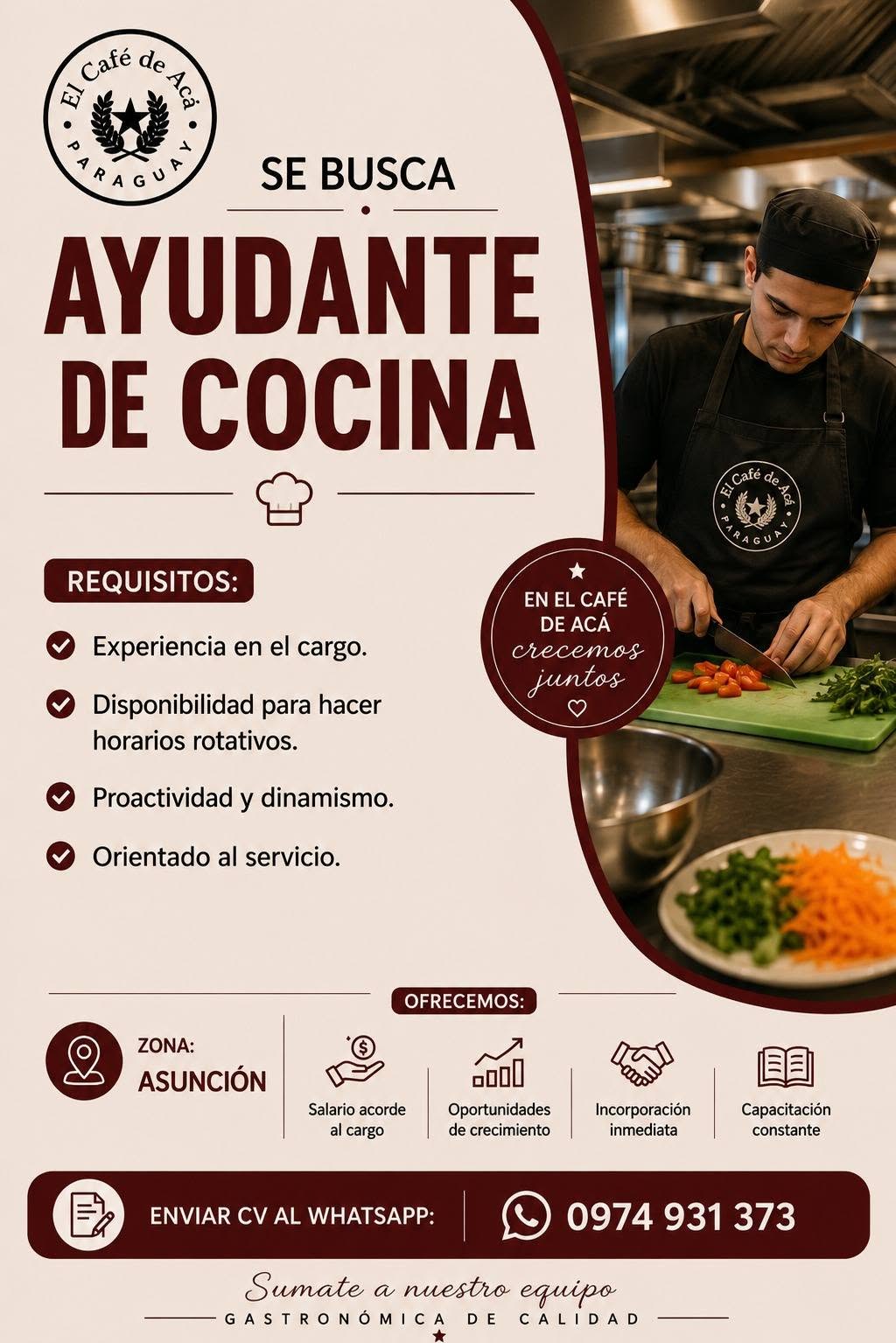 Oferta laboral: Ayudante De Cocina