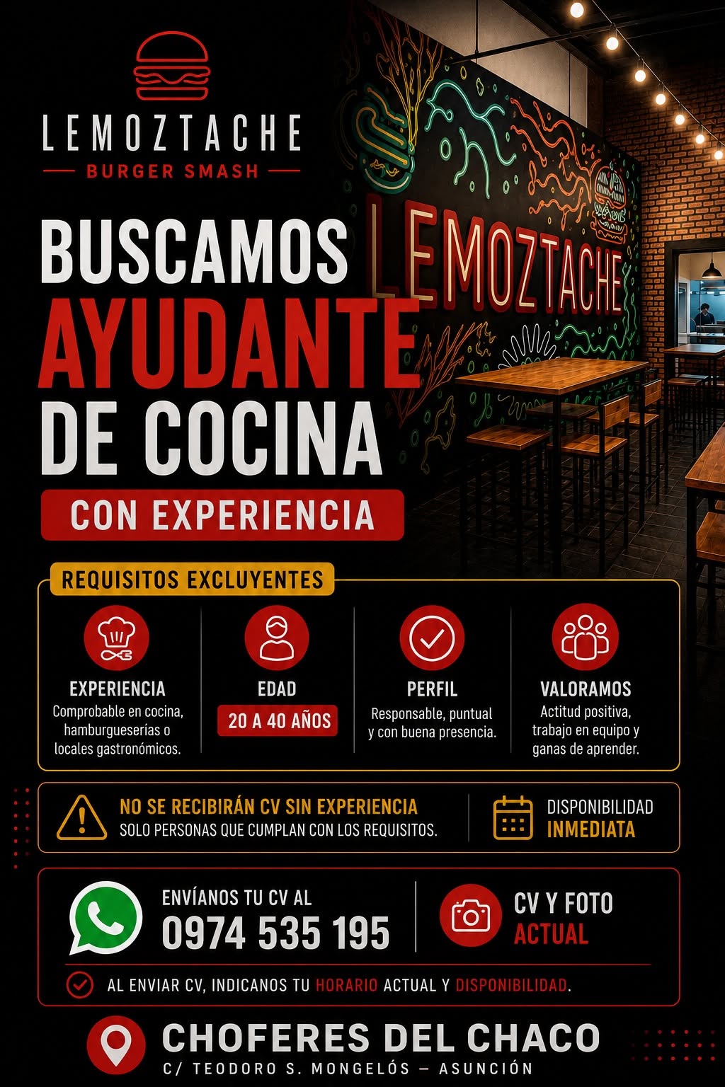 Oferta laboral: Ayudante De Cocinca