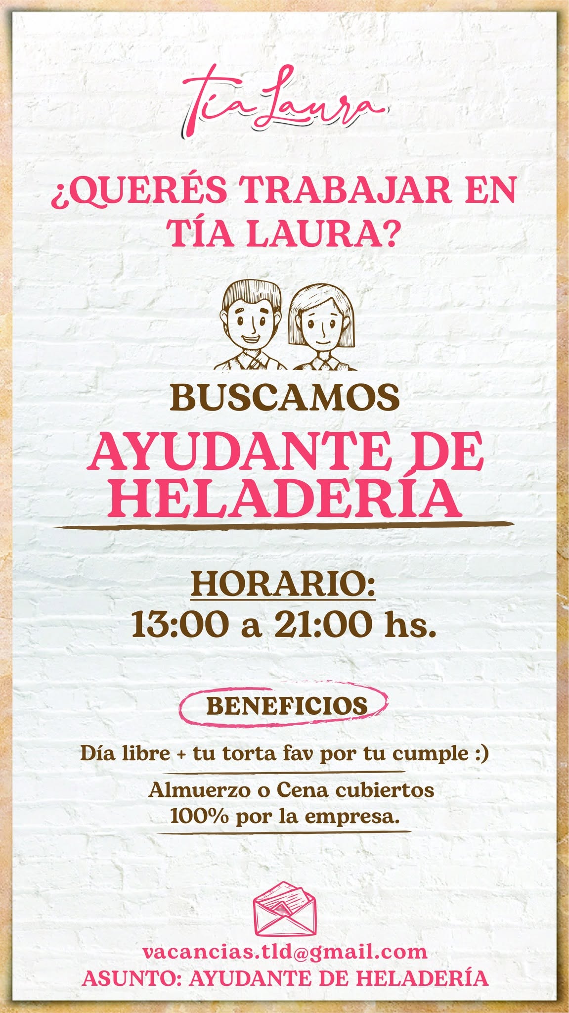 Oferta laboral: Ayudante De Heladería