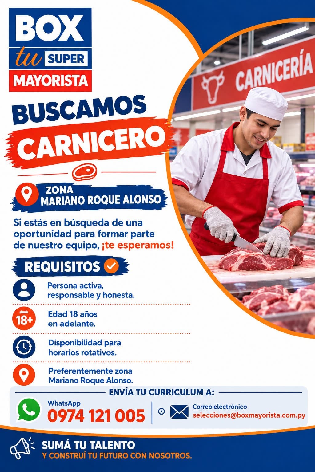 Oferta laboral: Carnicero — Box Mayorista
