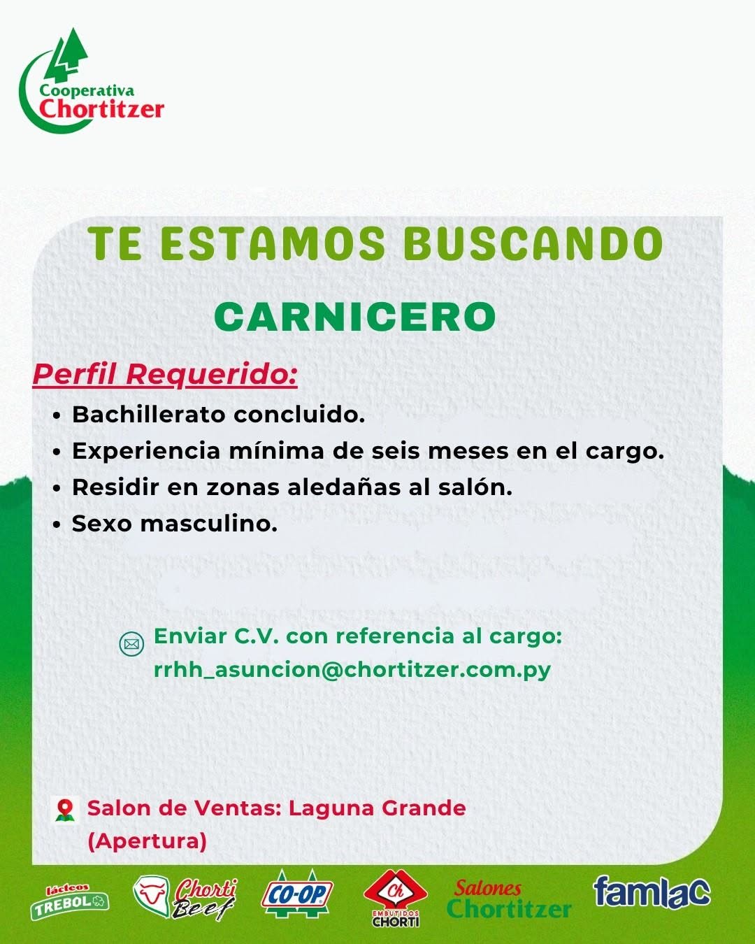 Oferta laboral: Carnicero — Chortizer