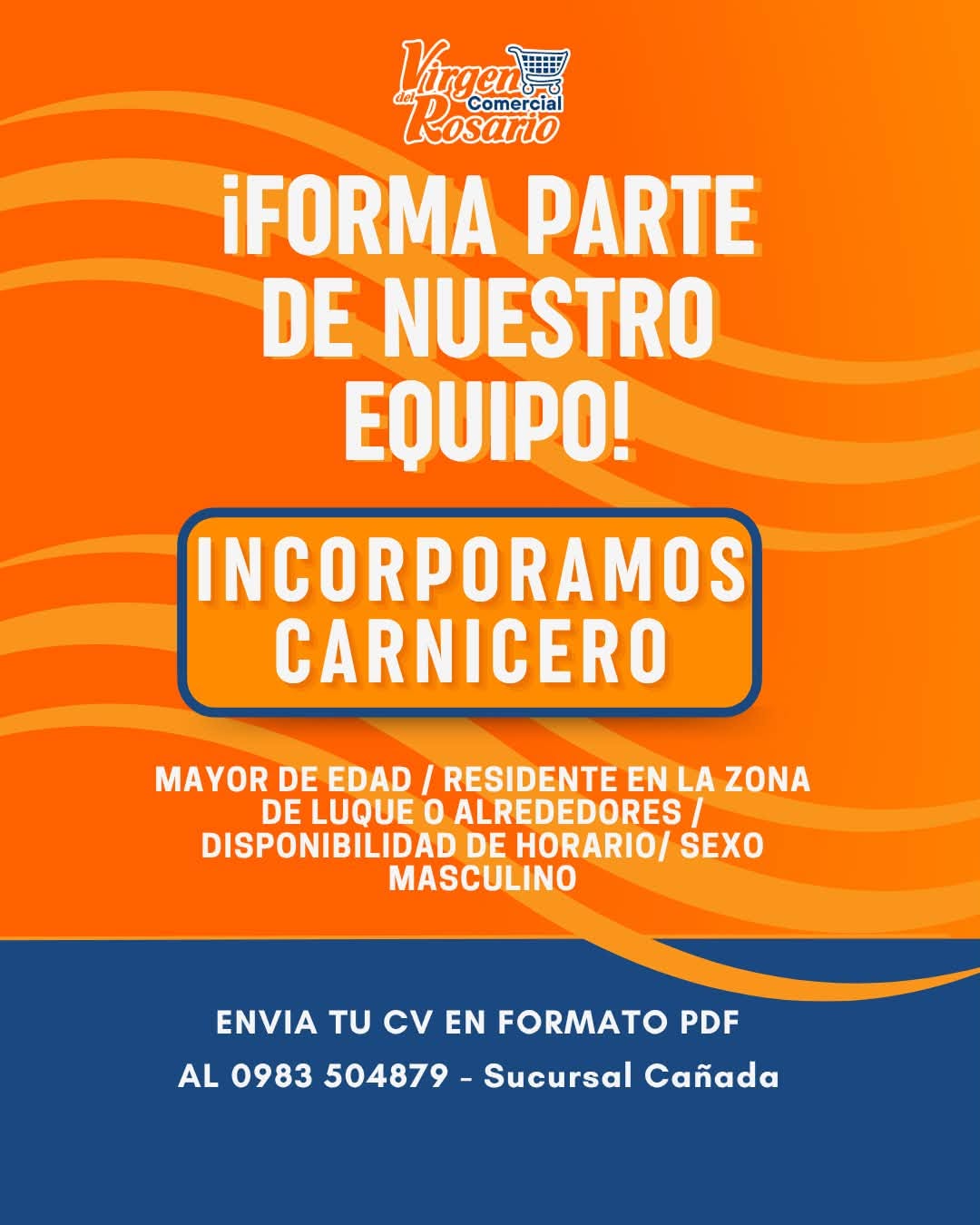 Oferta laboral: Carnicero — Comercial Virgen Del Rosario