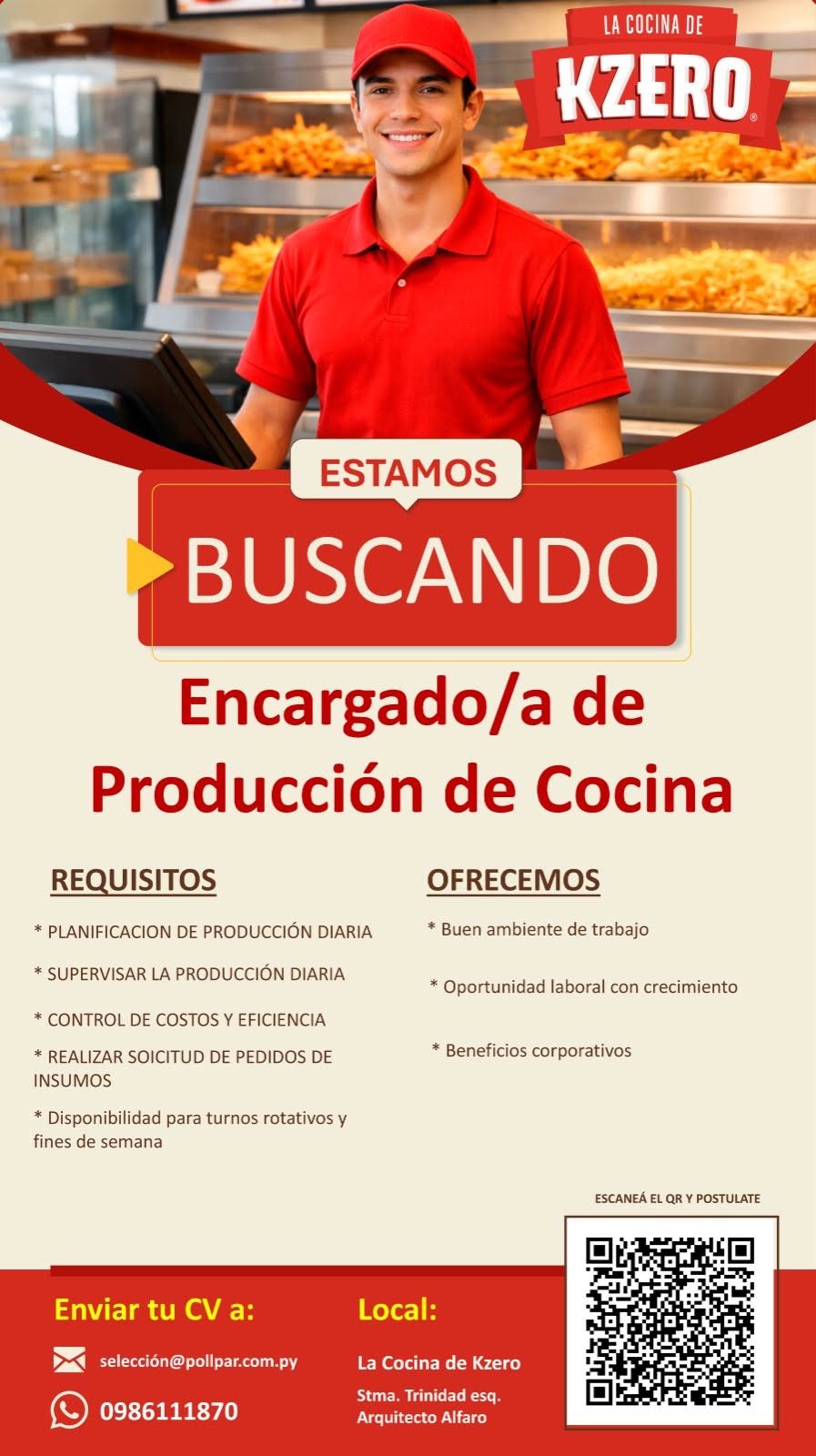 Oferta laboral: Encargado De Producción — Kzero