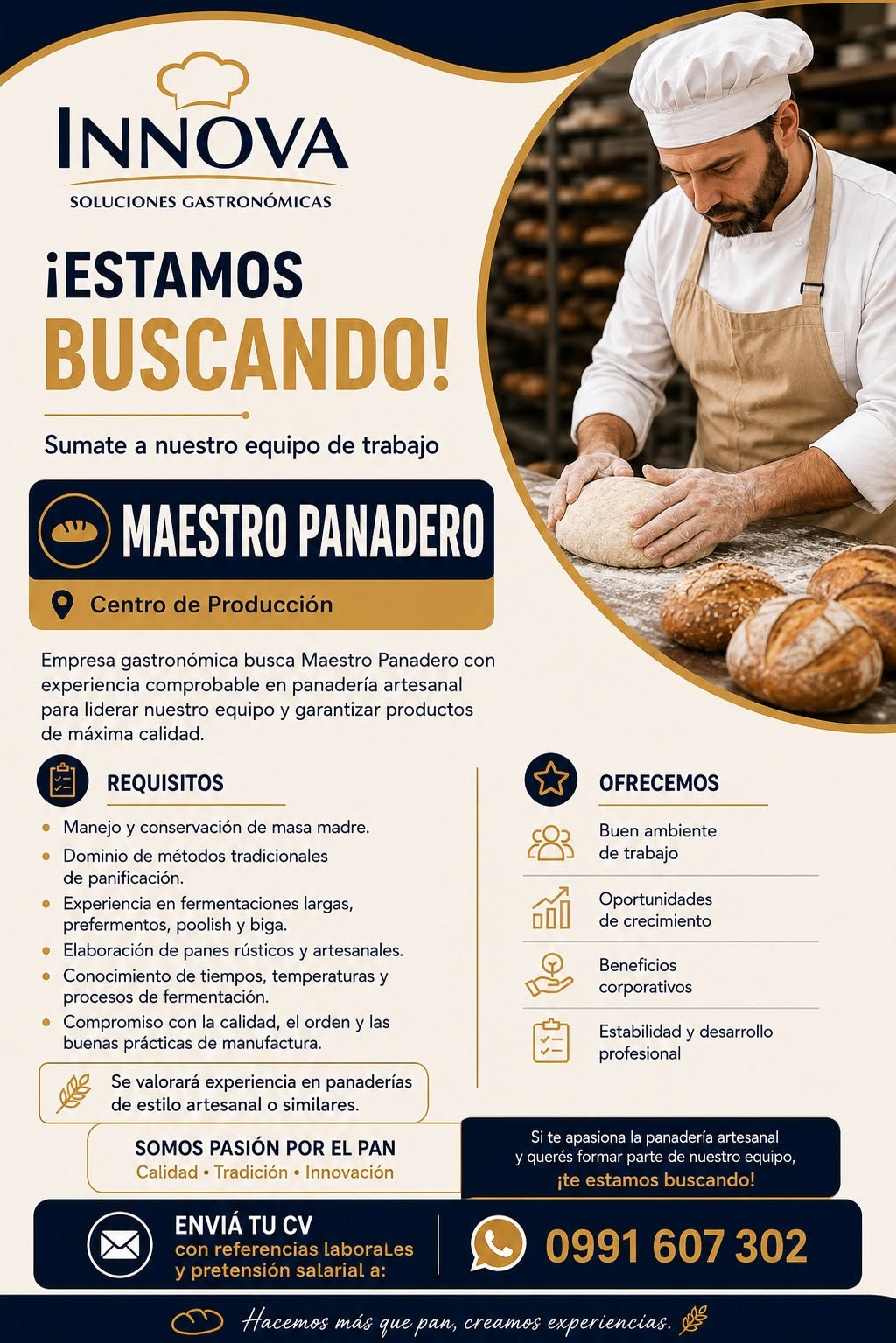 Oferta laboral: Maestro Panadero