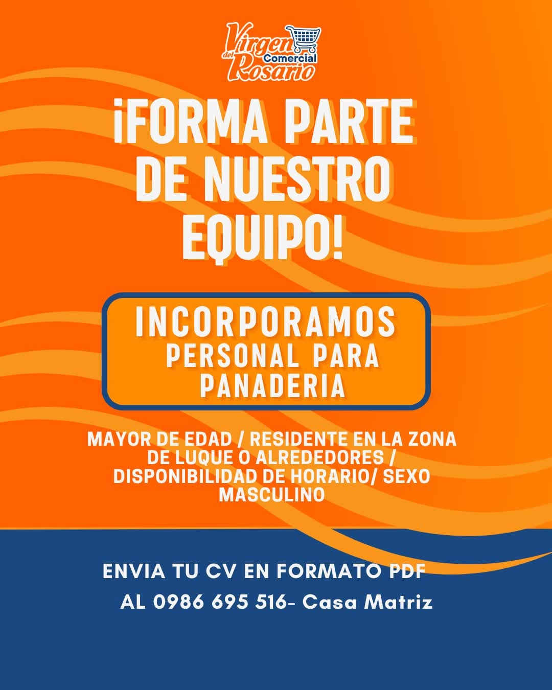Oferta laboral: Panadería — Comercial Virgen Del Rosario