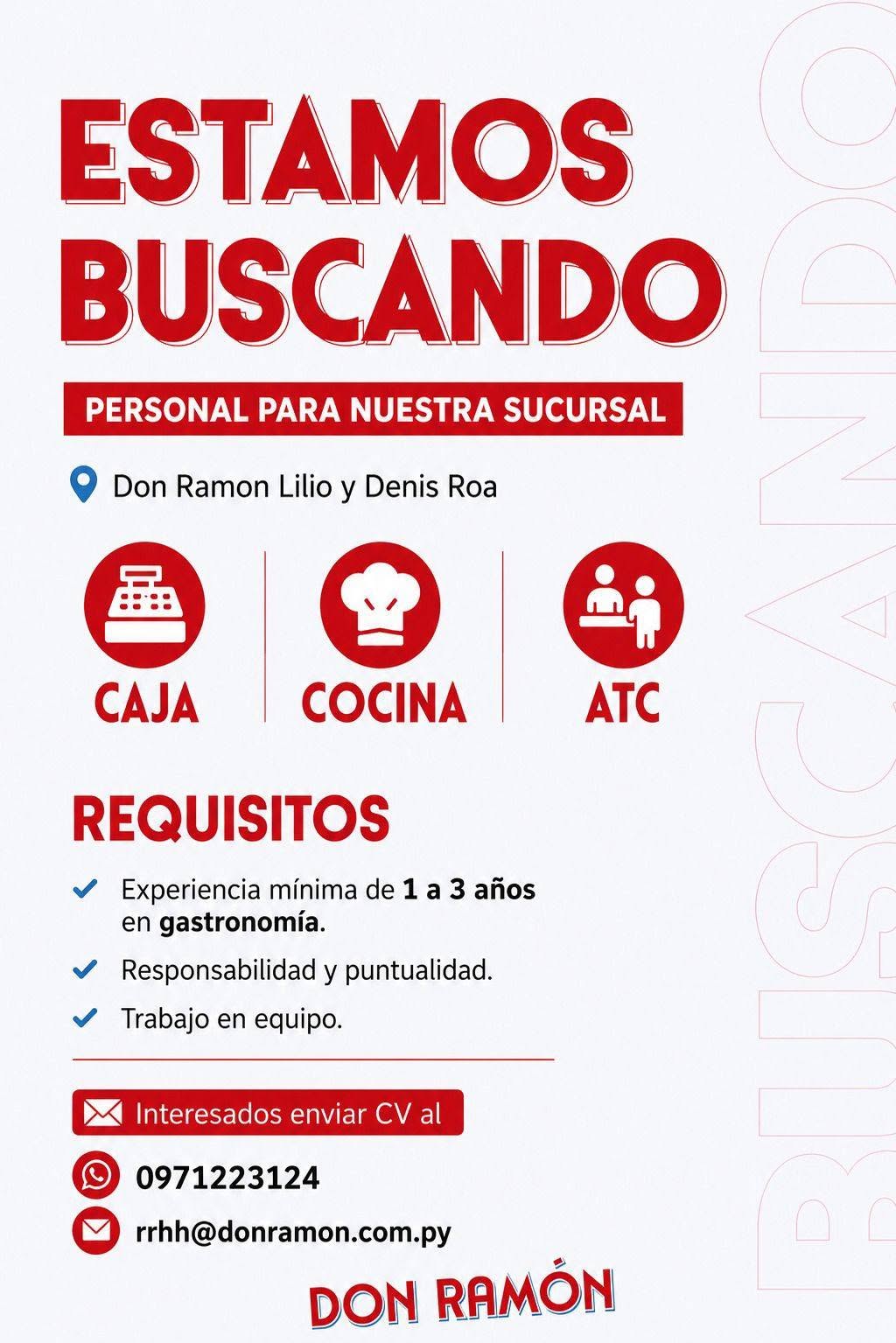Oferta laboral: Personal — Don Ramon