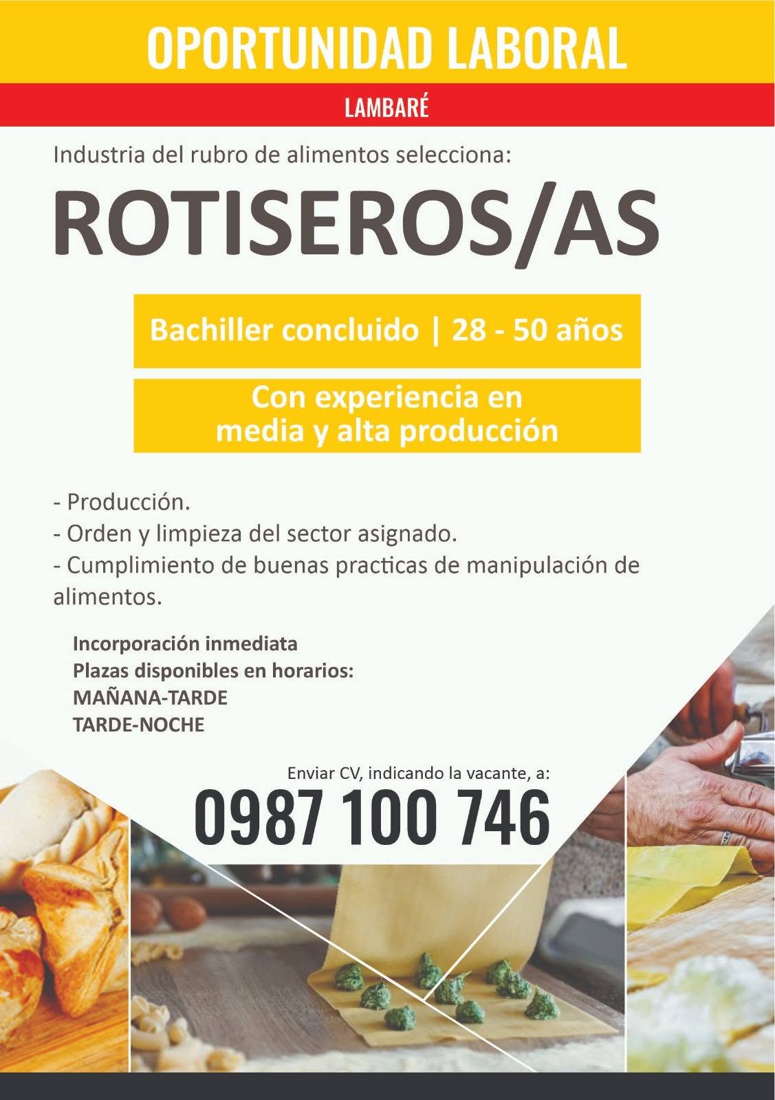 Oferta laboral: Rotiseros