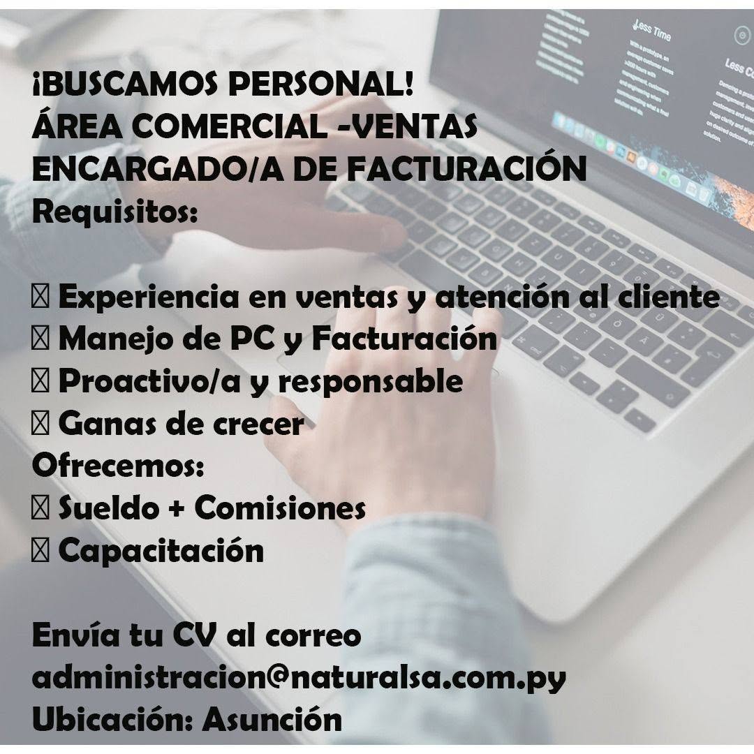 Oferta laboral: Área Comercial — Naturalsa