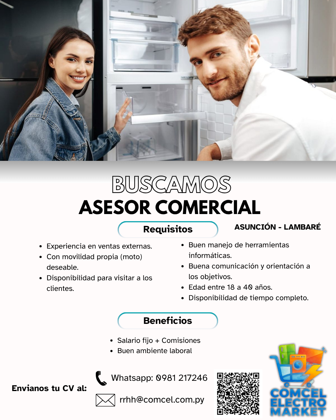 Oferta laboral: Asesor Comercial — Comcel