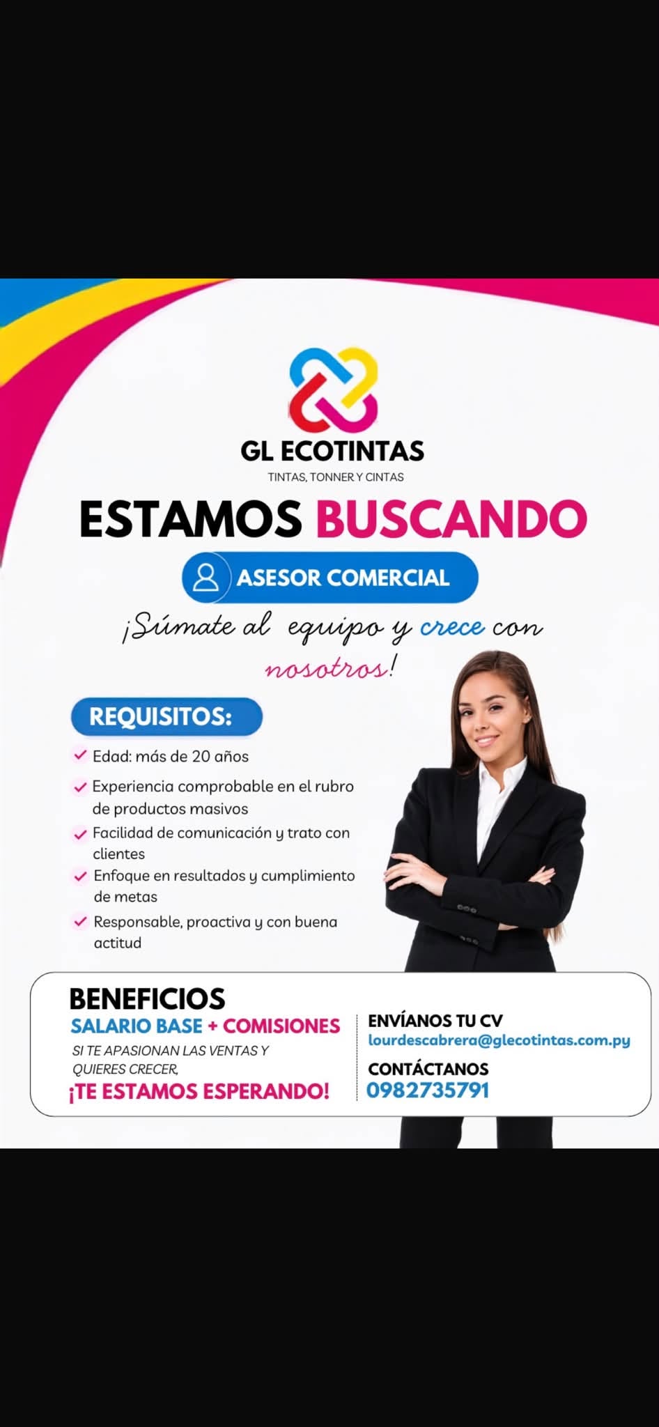 Oferta laboral: Asesor Comercial — GL Ecotintas