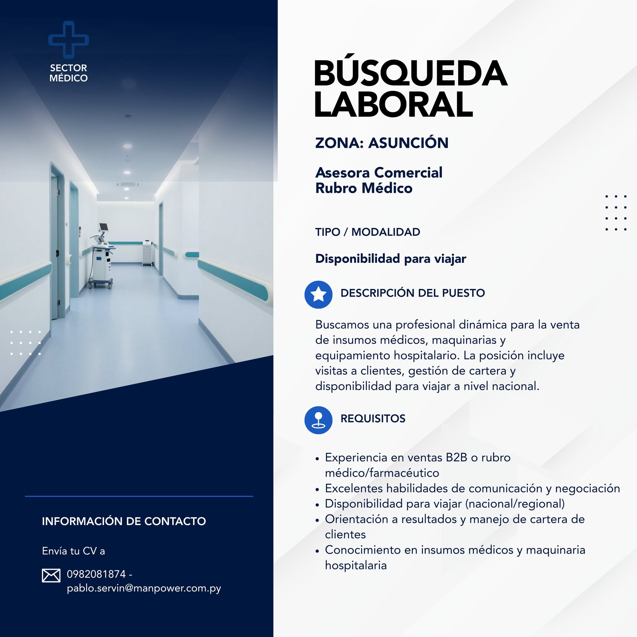 Oferta laboral: Asesor Comercial — Manpower