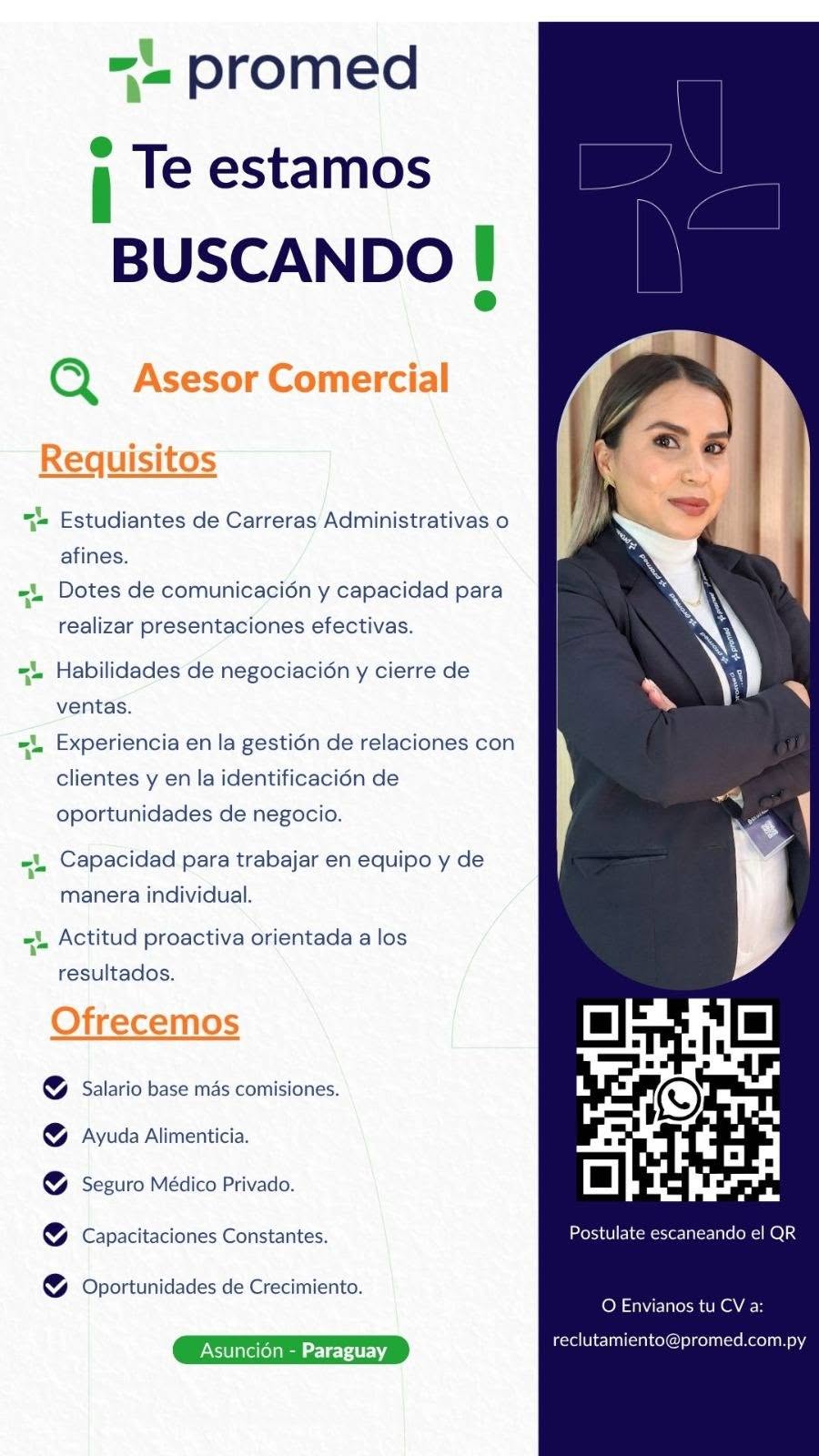 Oferta laboral: Asesor Comercial — Promed