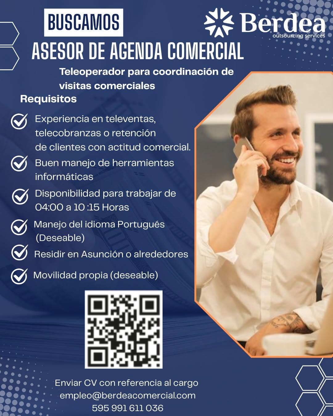 Oferta laboral: Asesor De Agenda Comercial — Berdea Comercial