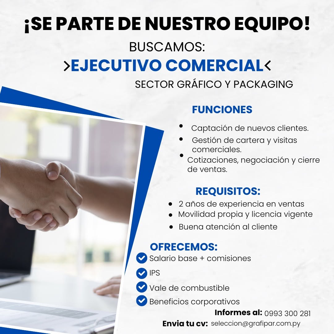 Oferta laboral: Ejecutivo Comercial — Grafipar