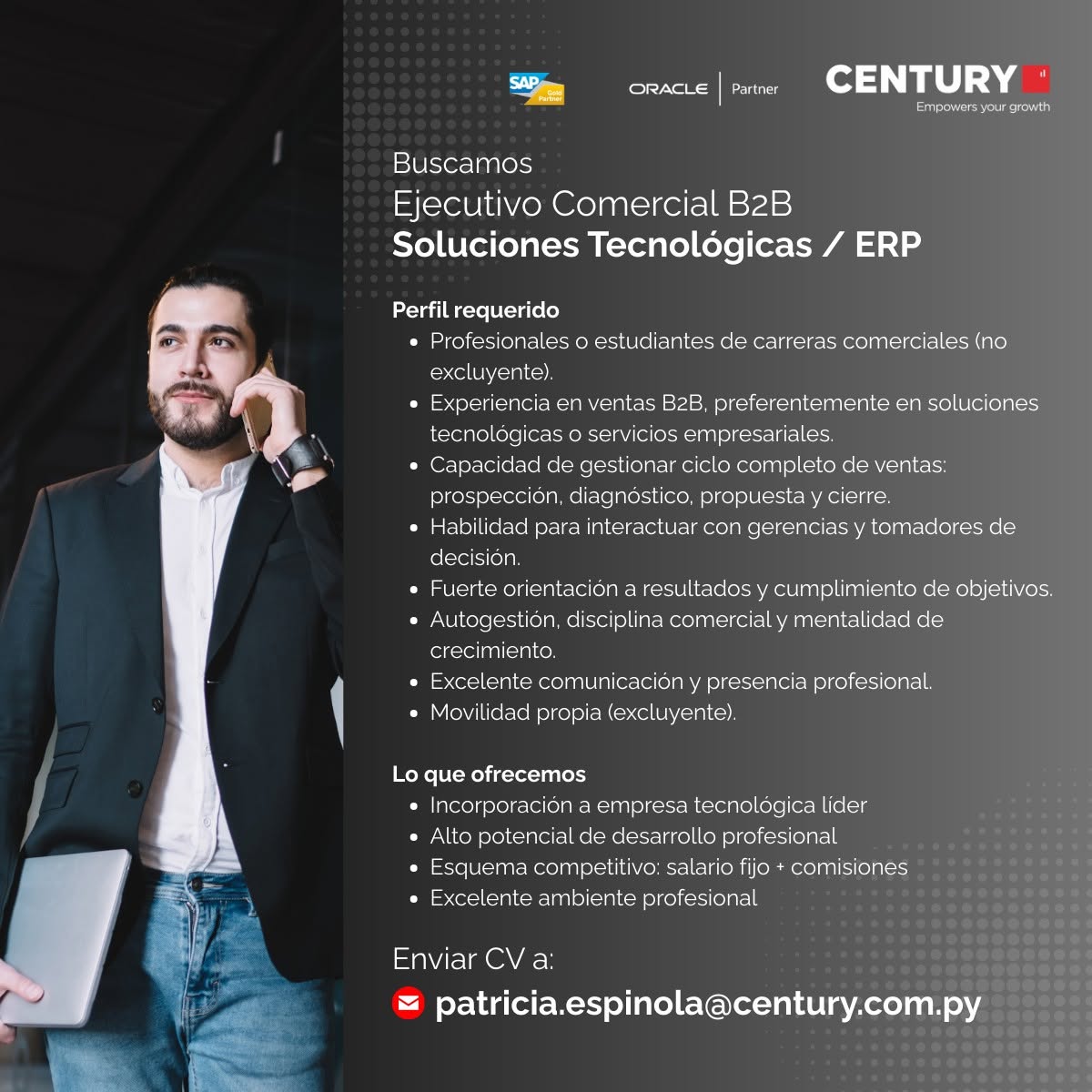 Oferta laboral: Ejecutivo Comercial B2B — Century