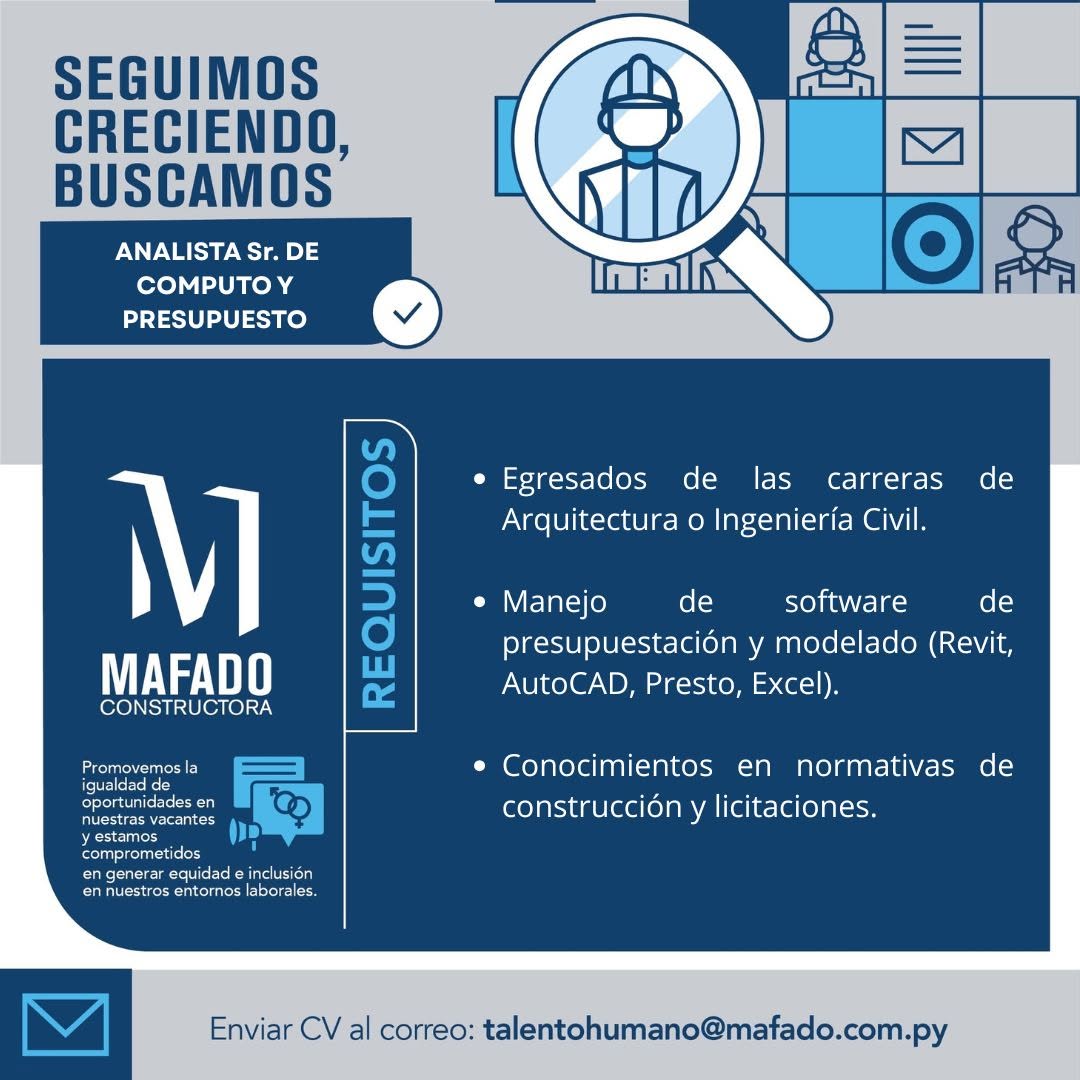 Oferta laboral: Analista Sr De Computo Y Presupuesto — Mafado