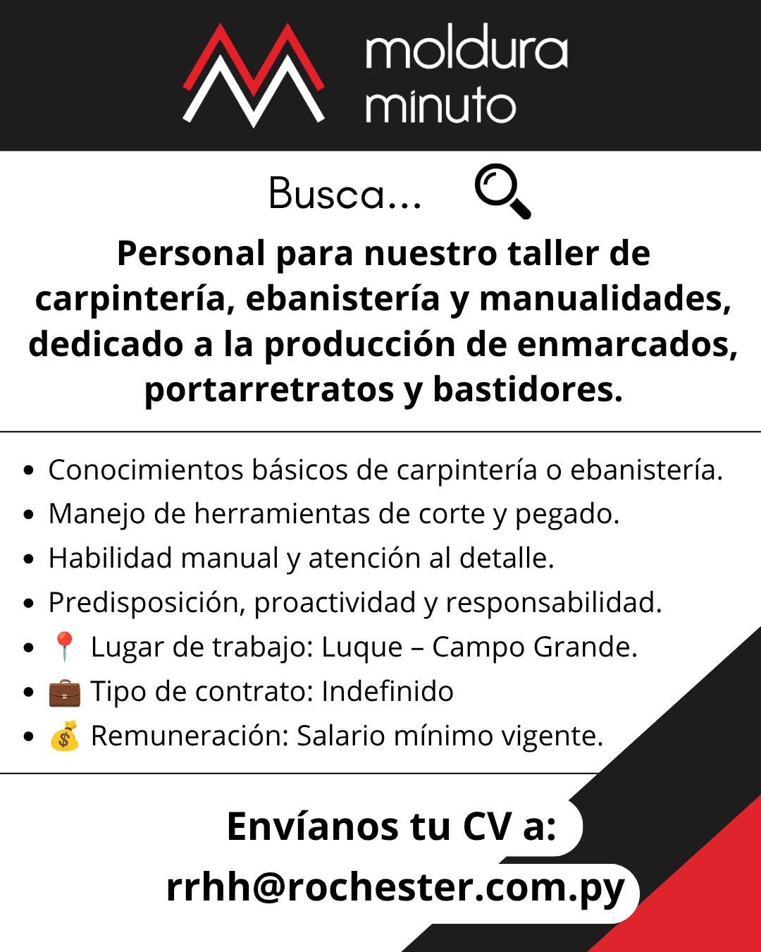 Oferta laboral: Carpinteria — Rochester