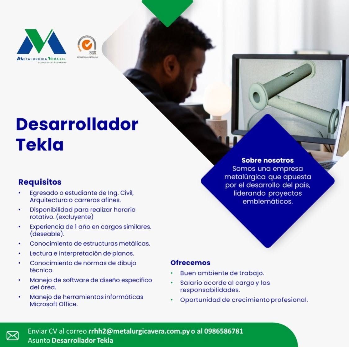 Oferta laboral: Desarrollador Tekla — Metalurgica Vera