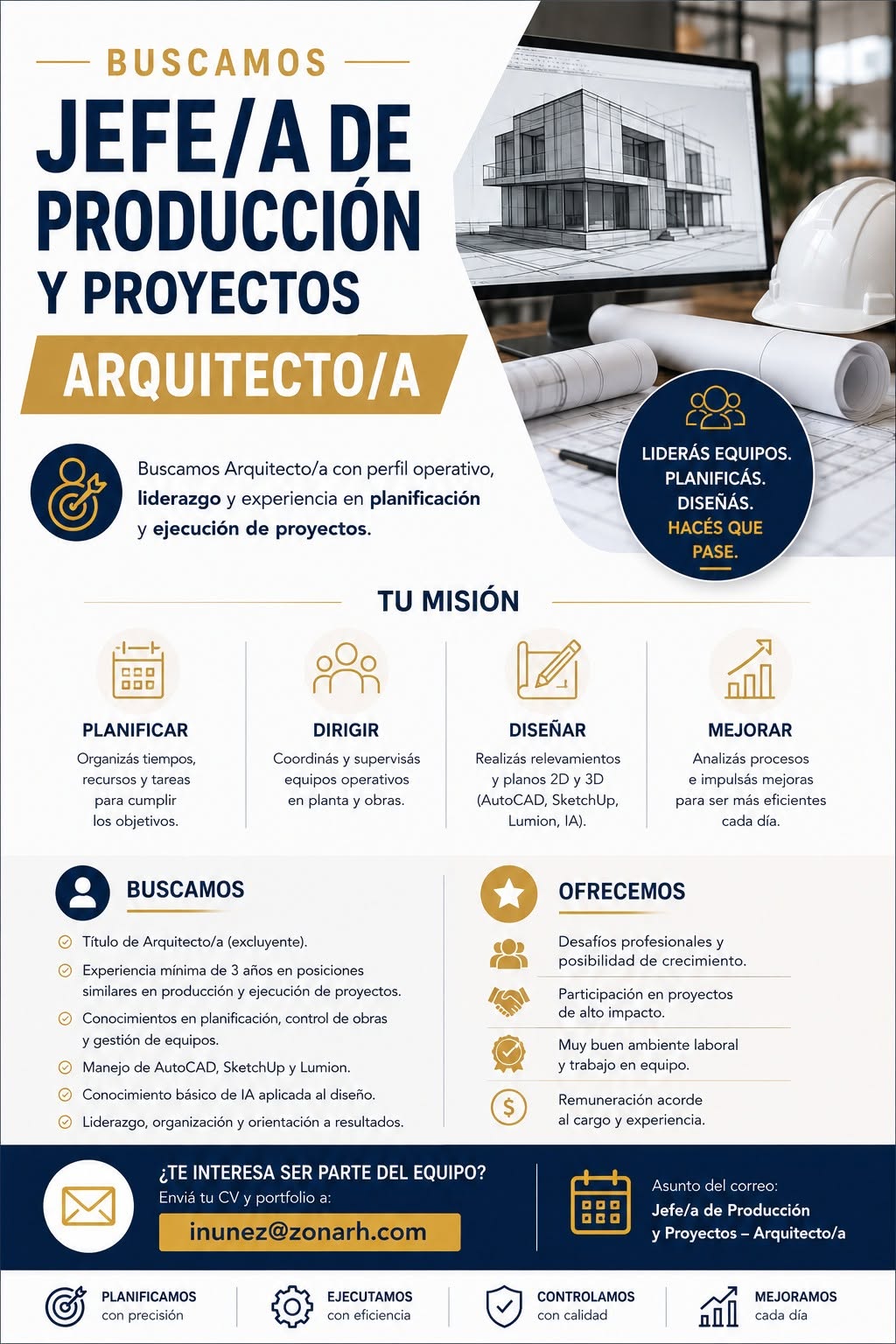 Oferta laboral: Jefe De Producción Y Proyectos — ZonaRH